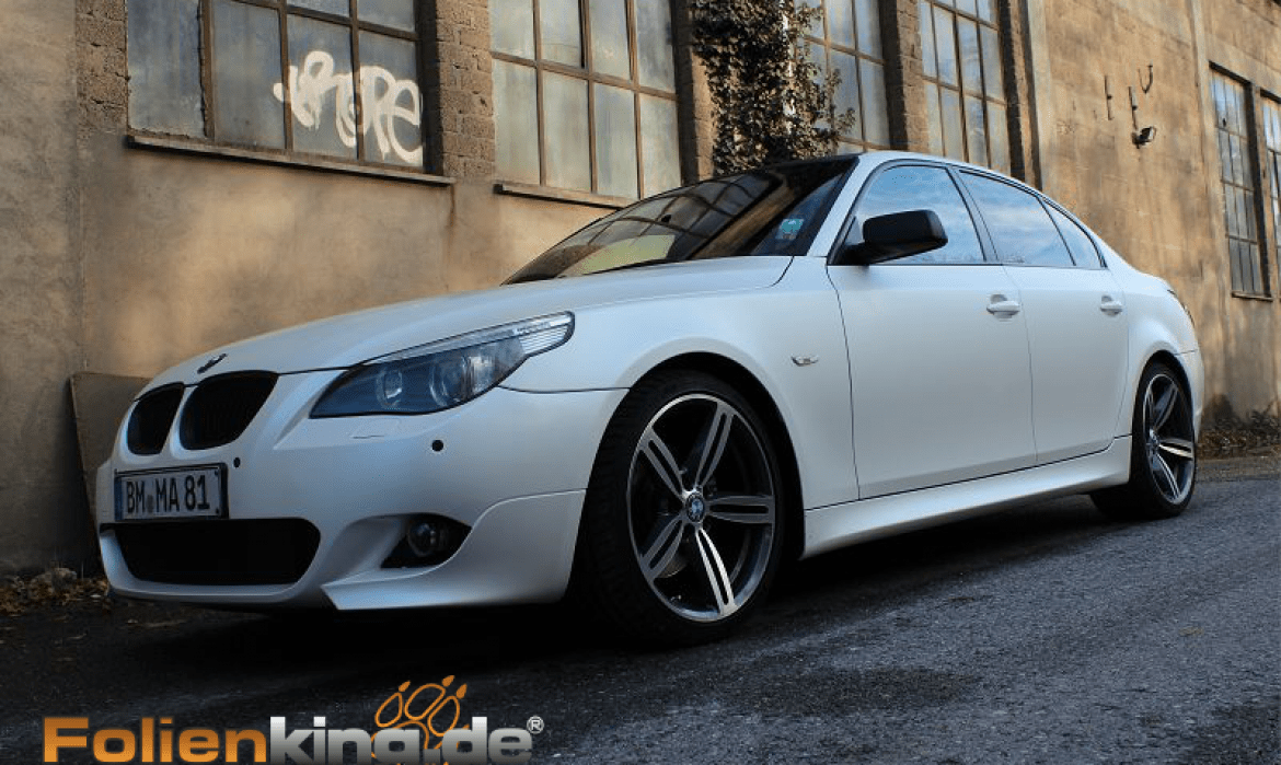 BMW E60: Vollfolierung in "weiß seidenglanz"